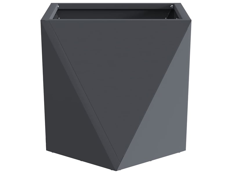  Jardinière - bac à fleurs anthracite 30 x 30 x 30 cm acier  - Conforama E