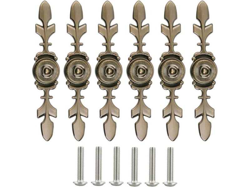  Jeu de 6 poignées en bronze vintage, poignées pour portes, placards de cuisine, placards et commodes  - Conforama E