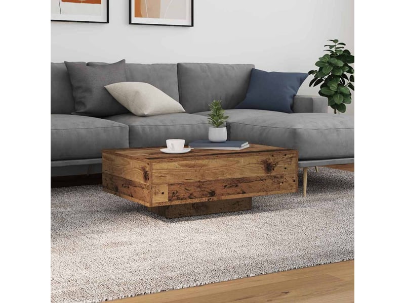  Table basse salon bois ancien 85 x 55 x 31 cm bois d'ingénierie  - Conforama B