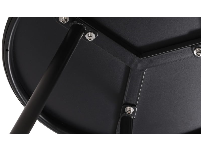 Table basse ronde intérieur extérieur plateau polypropylène noir pieds métal ø 50 cm 10_0009183  - Conforama E