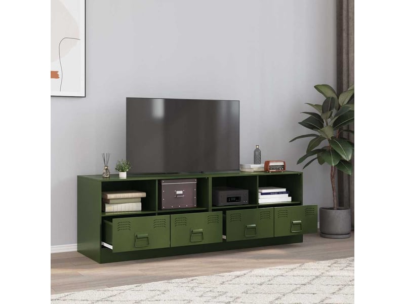  Meubles tv - banc tv - meuble de rangement 2 pcs vert olive 67x39x44 cm acier  - Conforama B