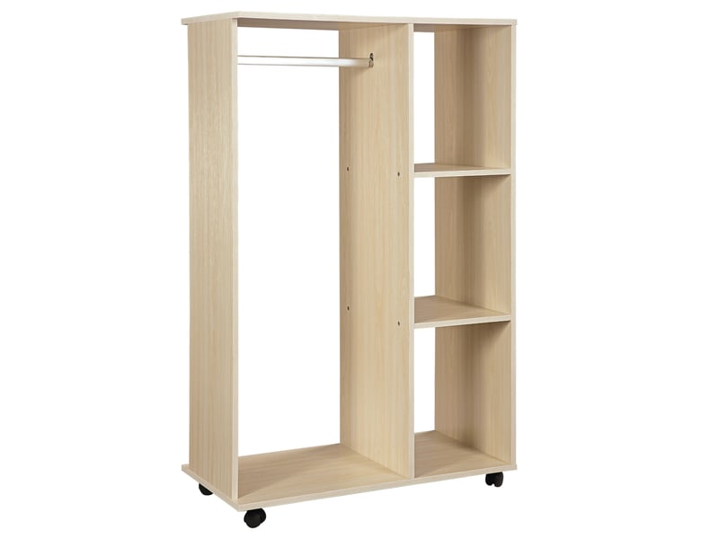  Armoire penderie armoire de rangement mobile panneaux de particules coloris chêne clair  - Conforama A