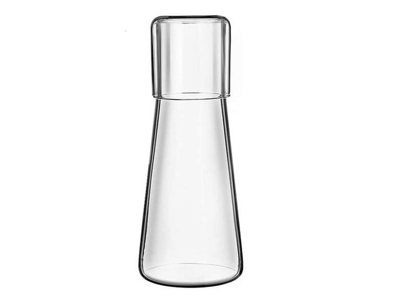 Ensemble de carafe à eau transparente avec gobelet en verre pour table de nuit 850ml - Conforama A