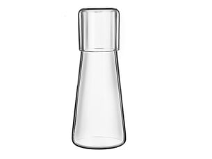 Ensemble de carafe à eau transparente avec gobelet en verre pour table de nuit 850ml