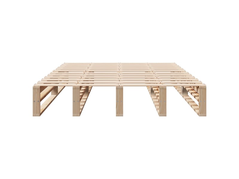  Lit double- lit adulte -  cadre de lit sans matelas 135x190 cm bois de pin massif  - Conforama C
