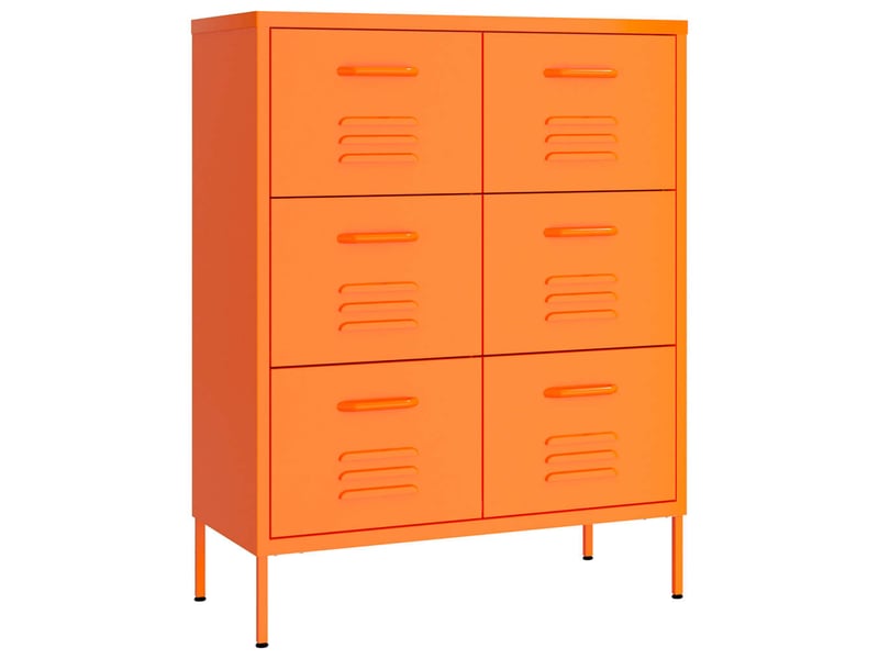  Armoire de rangement bureau, armoire à tiroirs orange 80x35x101,5 cm acier  - Conforama A