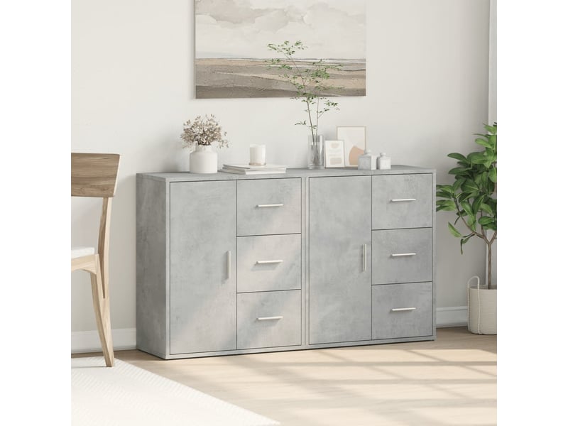  Buffets 2 pcs - bahut - meuble de rangement gris béton 60x31x70 cm bois d'ingénierie  - Conforama C
