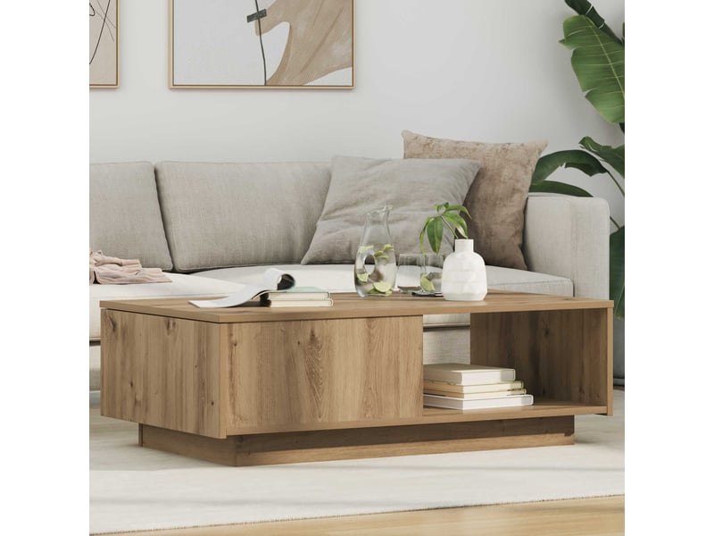  Table basse - table de salon - table à thé chêne artisanal 95 x 55 x 31 cm bois d'ingénierie  - Conforama B