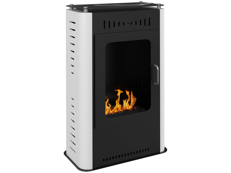  Cheminée poêle à éthanol avec réservoir 1,2l 3h de durée de combustion couverture 20 à 25 m² 50 x 27 x 82 cm noir  - Conforama A