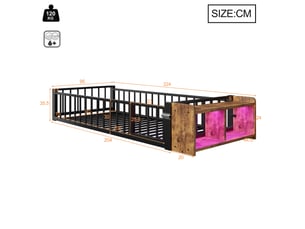 Lit mezzanine 90x200 cm <strong></strong>  <strong></strong> coloris noir