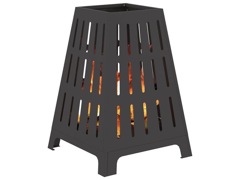  Brasero exterieur, foyer noir 50x50x70 cm acier patiné  - Conforama C