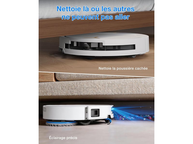 ECOVACS DEEBOT T50 Pro Omni Gen3 Robot Aspirateur Laveur, 25000Pa, AIVI 3D 3.0, Lavage 75°C, 81mm 25kPa, AIVI 3D 3.0,Lavage 75°C - Conforama D