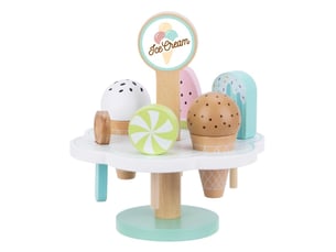 Marchande en bois tooky toy tk135 - glacier du tout-petit 9 pièces