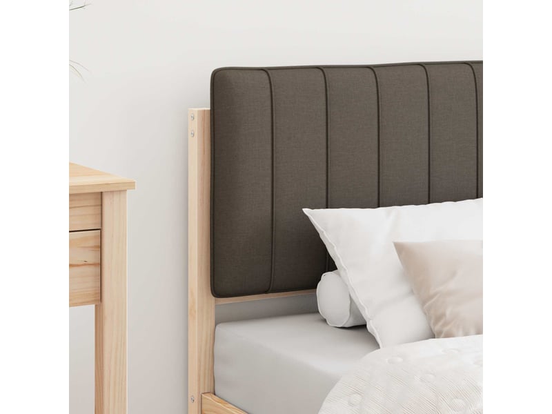  Lit simple- lit adulte -  cadre de lit avec tête de lit rembourrée taupe 80 x 200 cm  - Conforama B