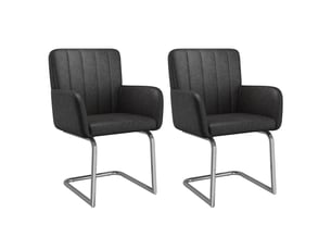 Lot de 2 chaises de salle à manger,56x57x86 cm,similicuir,noir