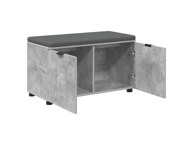  Banc d'entrée, banc interieur avec coussin gris béton 80x38x46 cm shl3027  - Conforama E