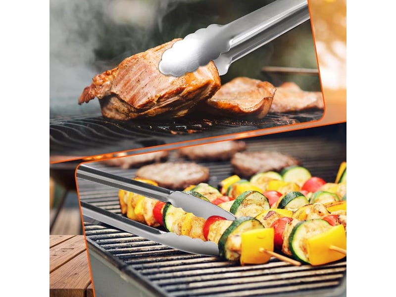  Pince de cuisine extra longue de 40.5 cm en acier inoxydable de qualité supérieure pour la cuisson, grillade, barbecue, buffet YSK0005793LY - Conforama D