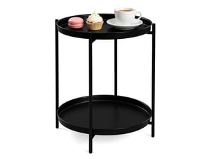 Table basse rond(e) coloris noir ULQENI  - 44 cmx44 cm