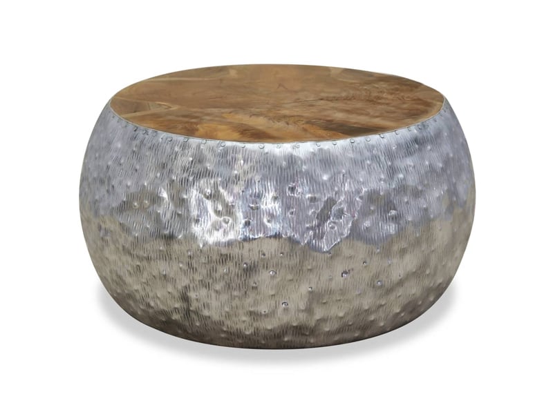  Table basse | table d'appoint salon aluminium teck 60x60x30 cm  - Conforama C