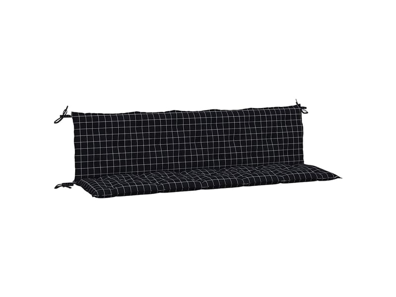  Lot de 2 coussins de banc de jardin, coussins d'assise motif à carreaux noir cf58664  - Conforama A