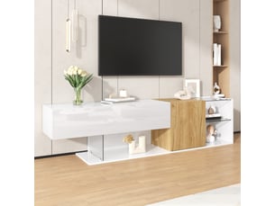 Meuble tv coloris blanc 180 cm <strong>SHOPENTRA</strong> <strong></strong>