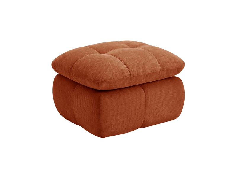  Pouf de salon - pouf chenille orange, 72.5 x 63 x 50 cm, modulable, pour salon, revêtement en chenille de haute qualité et doux  - Conforama E