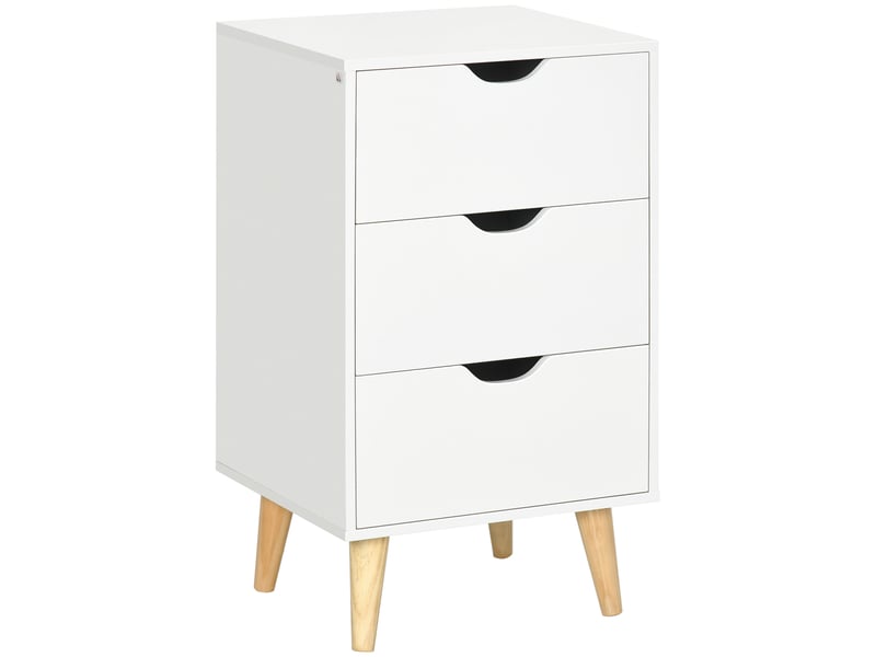  Table de chevet table de nuit avec 3 tiroirs, style scandinave pour chambre à coucher, salon, blanc, 40 x 35 x 68,5 cm  - Conforama B