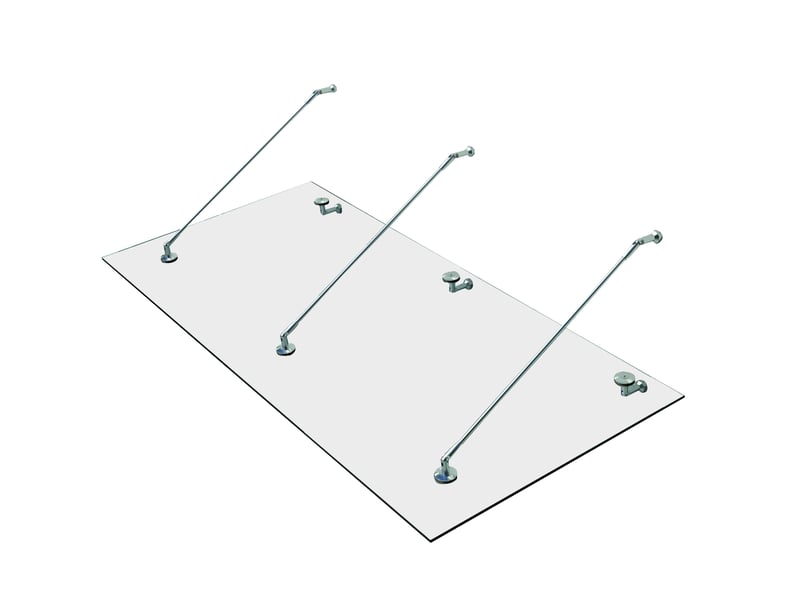  Auvent en verre, marquise de porte, verre trempé (esg), acier inoxydable, verre clair, 200 x 90 cm  - Conforama B