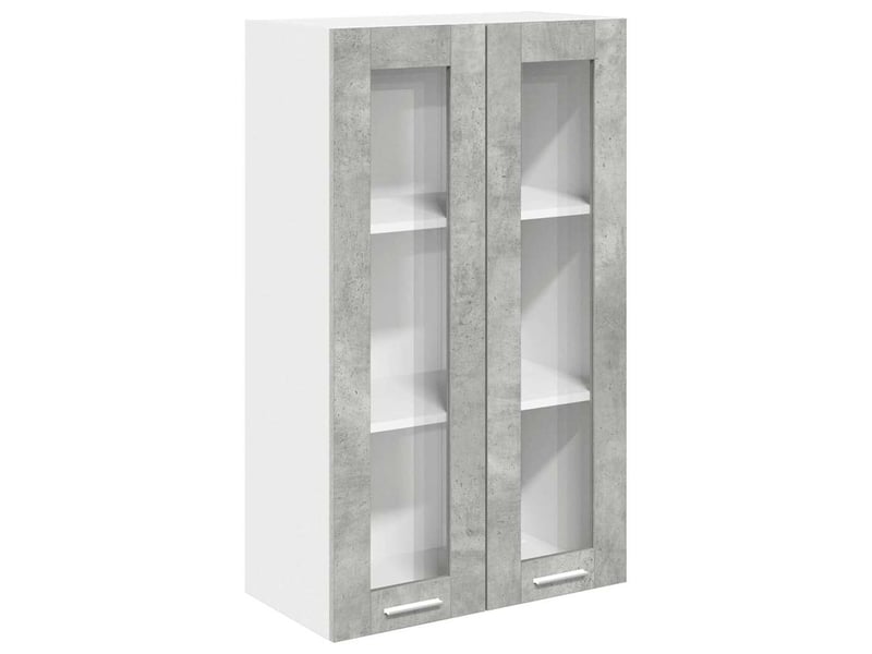 Meuble de rangement, armoire suspendue gris béton 60x31x100cm bois d'ingénierie shl8163 - Conforama A