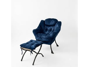 Fauteuil fixe  <strong></strong> Tissu bleu