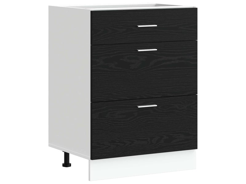  Meuble de cuisine bas chêne noir 60x46x81,5cm  - Conforama A