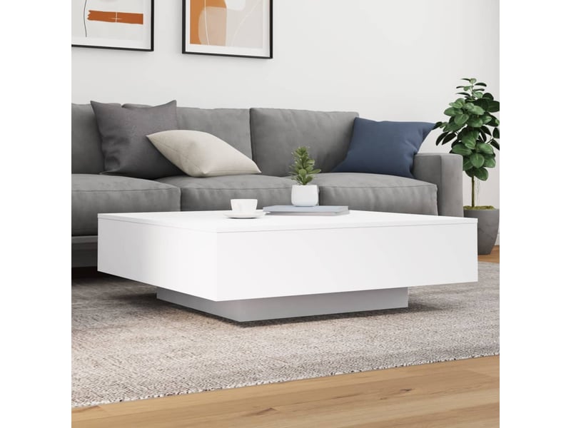 Table basse | table d'appoint salon avec lumières led blanc 100x100x31 cm  - Conforama D