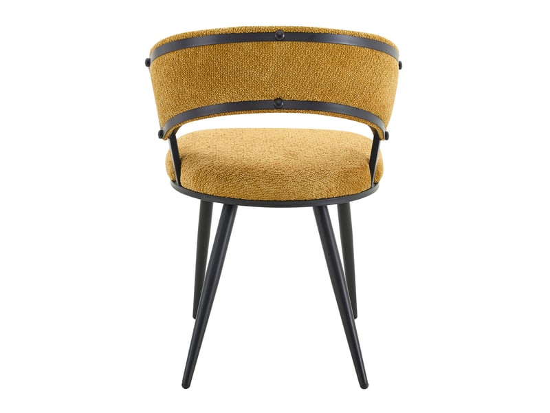  Lot de 2 chaises de salle à manger 63 x 57 x 77,5 cm jaune et noir, velours, dossier enveloppant  - Conforama E