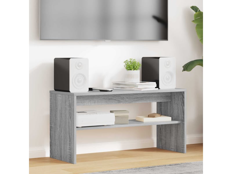 Meuble tv - banc tv - meuble de rangement 80 x 30 x 40 cm gris sonoma bois d'ingénierie - Conforama B