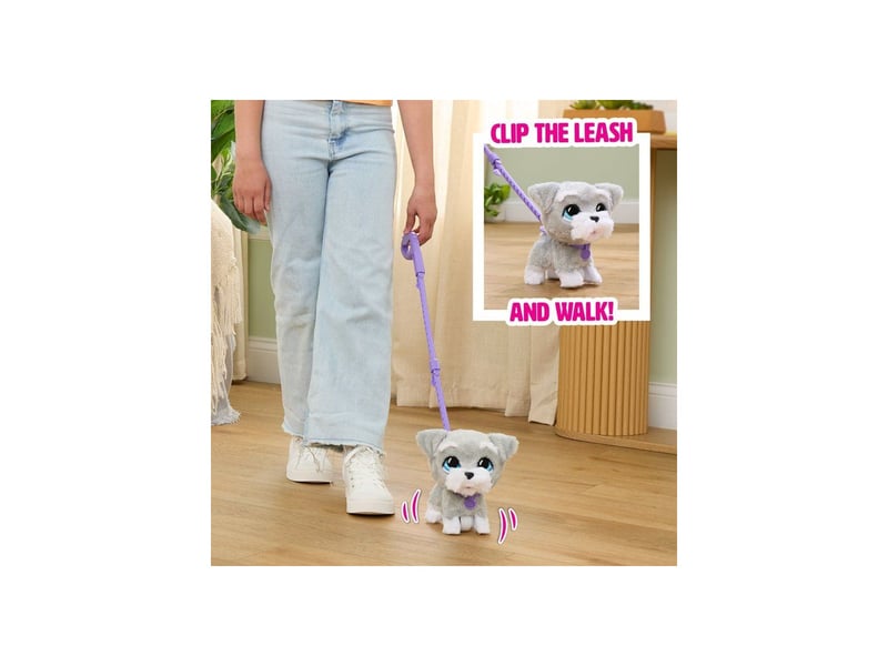  Jouet peluche interactive chien schnauzer 23 cm marche et aboit, laisse amovible FUR0886144282065 - Conforama D