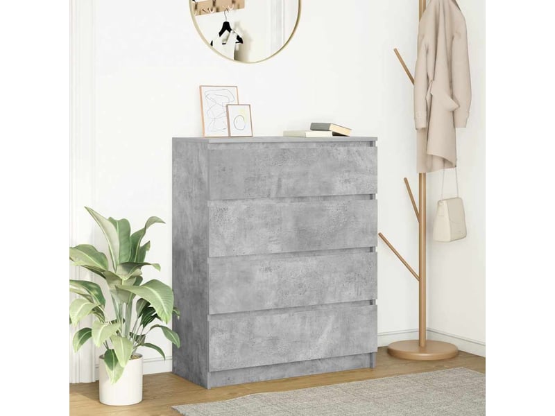  Buffet - bahut - meuble de rangement gris béton 80x35x99 cm bois d'ingénierie  - Conforama B