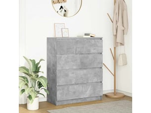Buffet - bahut - meuble de rangement gris béton 80x35x99 cm bois d'ingénierie