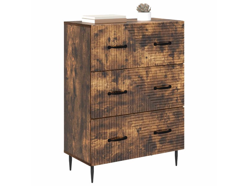  Armoire de rangement bureau, armoire à tiroirs chêne fumé 66 x 34,5 x 89,5 cm  - Conforama C