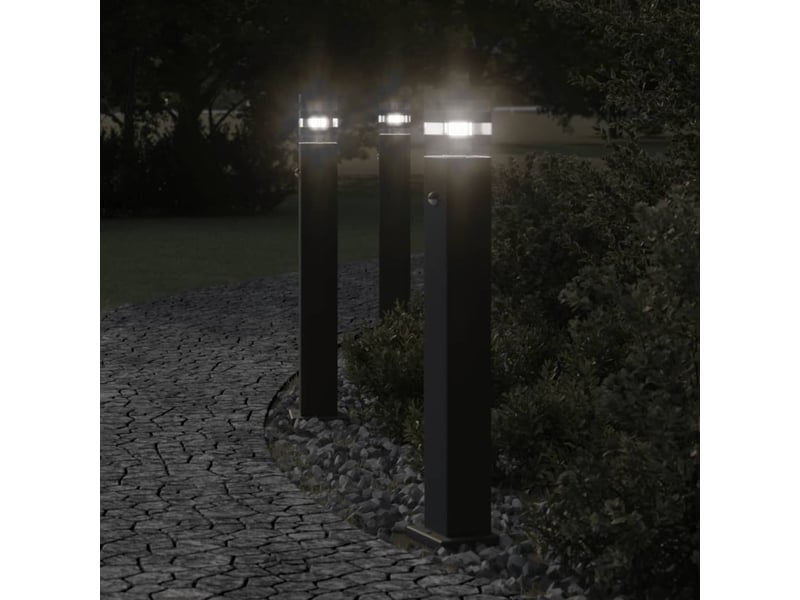  Lampadaire d'extérieur avec capteur 80 cm aluminium noir 02_0042524  - Conforama B
