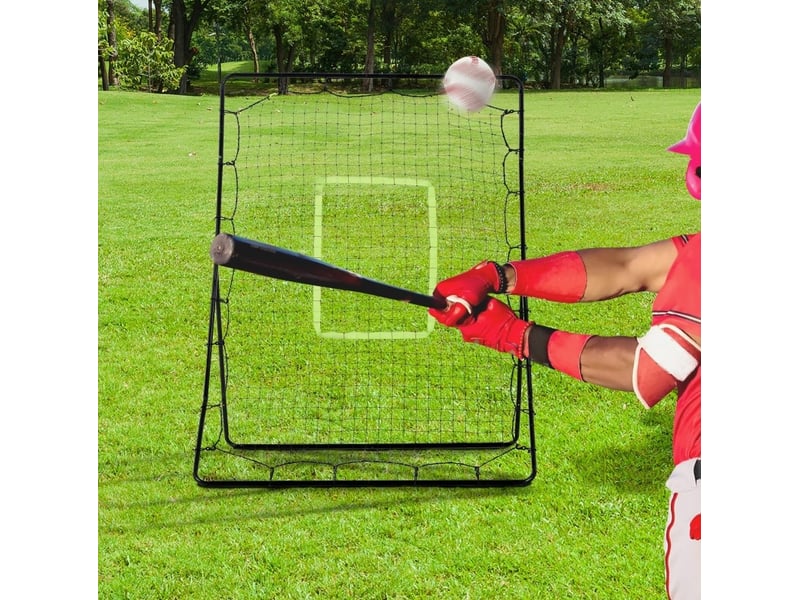  Filet de rebond de baseball 123x90x174 cm résistant aux intempéries métal noir  - Conforama B