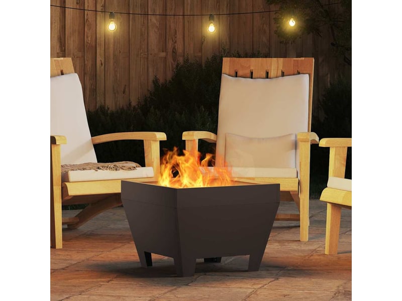  Brasero exterieur, foyer noir 50x50x38 cm acier patiné  - Conforama D
