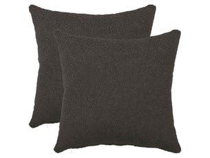 Lot de 2 housses de coussin heerlen gris foncé 45 x 45 cm bouclé cf49443
