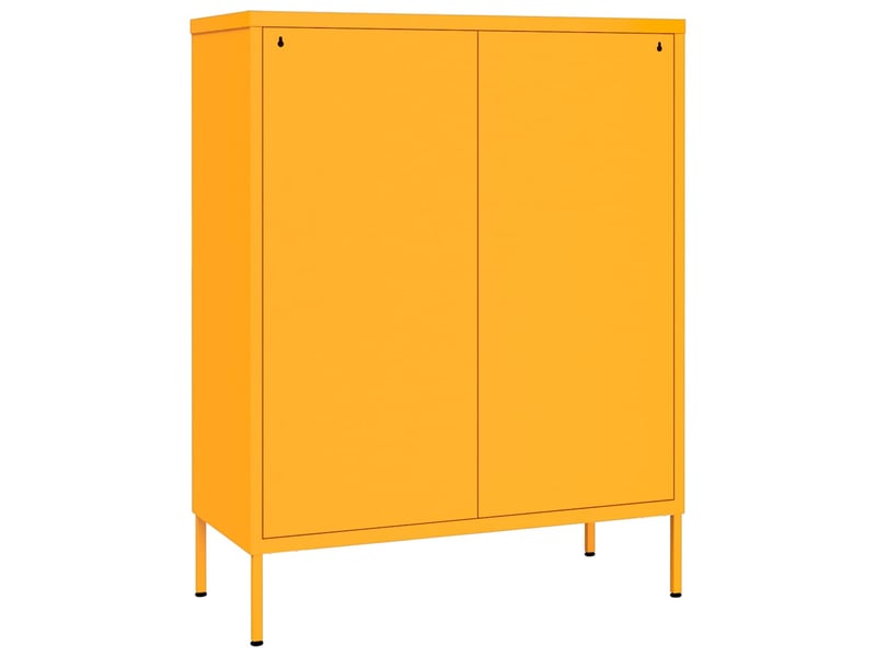  Armoire de rangement bureau, armoire à tiroirs jaune moutarde 80x35x101,5 cm acier  - Conforama E