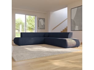 Selsey armone - canapé d'angle convertible - 265 cm - bleu marine - côté gauche