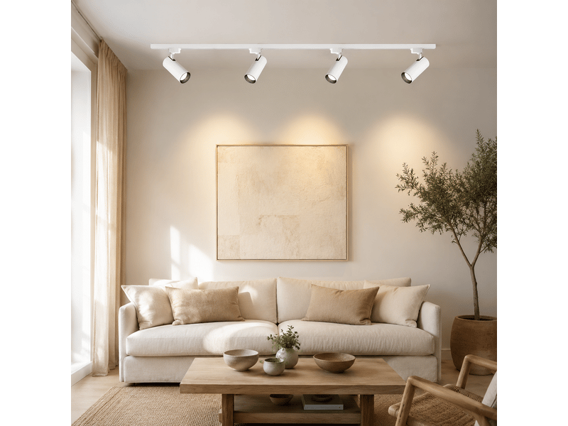  Lot de 4 spots sur rail led 20 w – boîtier blanc, blanc neutre ASLED-447 - Conforama B