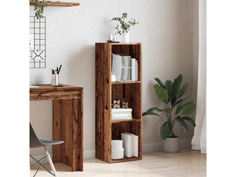 Bibliothèque, meuble de rangement salon vieux bois 36x30x114 cm bois d'ingénierie  - Conforama C