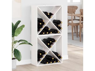 Lot de 2 étagères à vin, casier à bouteilles blanc 62 x 25 x 62 cm pin massif cf41304