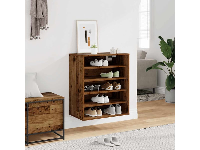  Meuble à chaussure, cabinet à chaussures 60x35x70 cm bois ancien shl666  - Conforama C