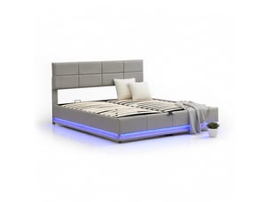 Lit coffre 180x200 cm ZERBACO   coloris gris