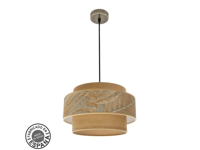  Suspension fabrilamp samoa cuir camel 1 x e27 ø 40 cm 231494014 - Conforama A
